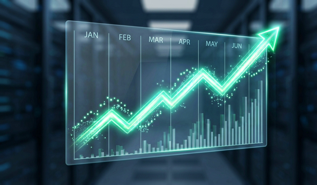 Stock Market Uptrend Graph Screen