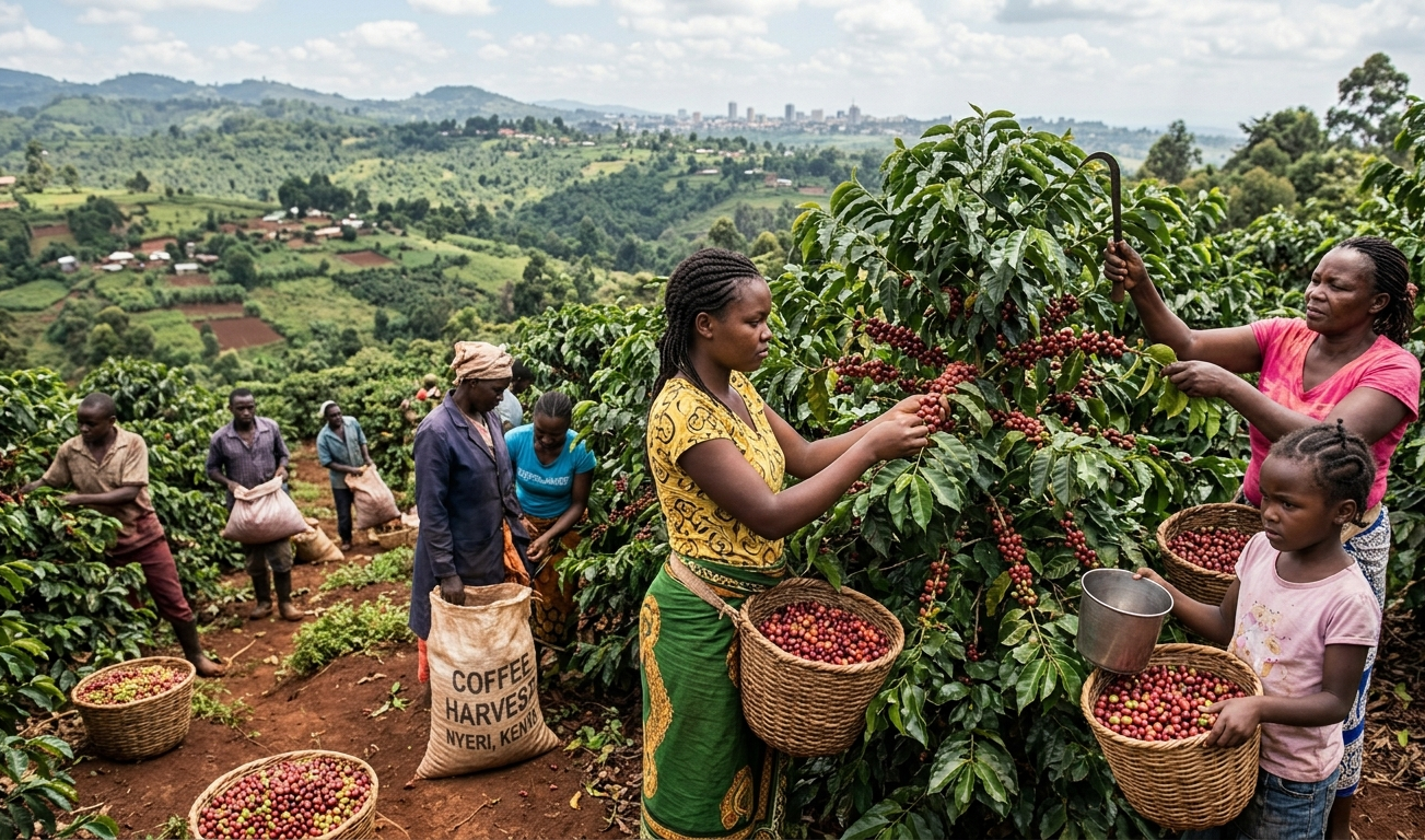 Laboures At Coffee Plantation