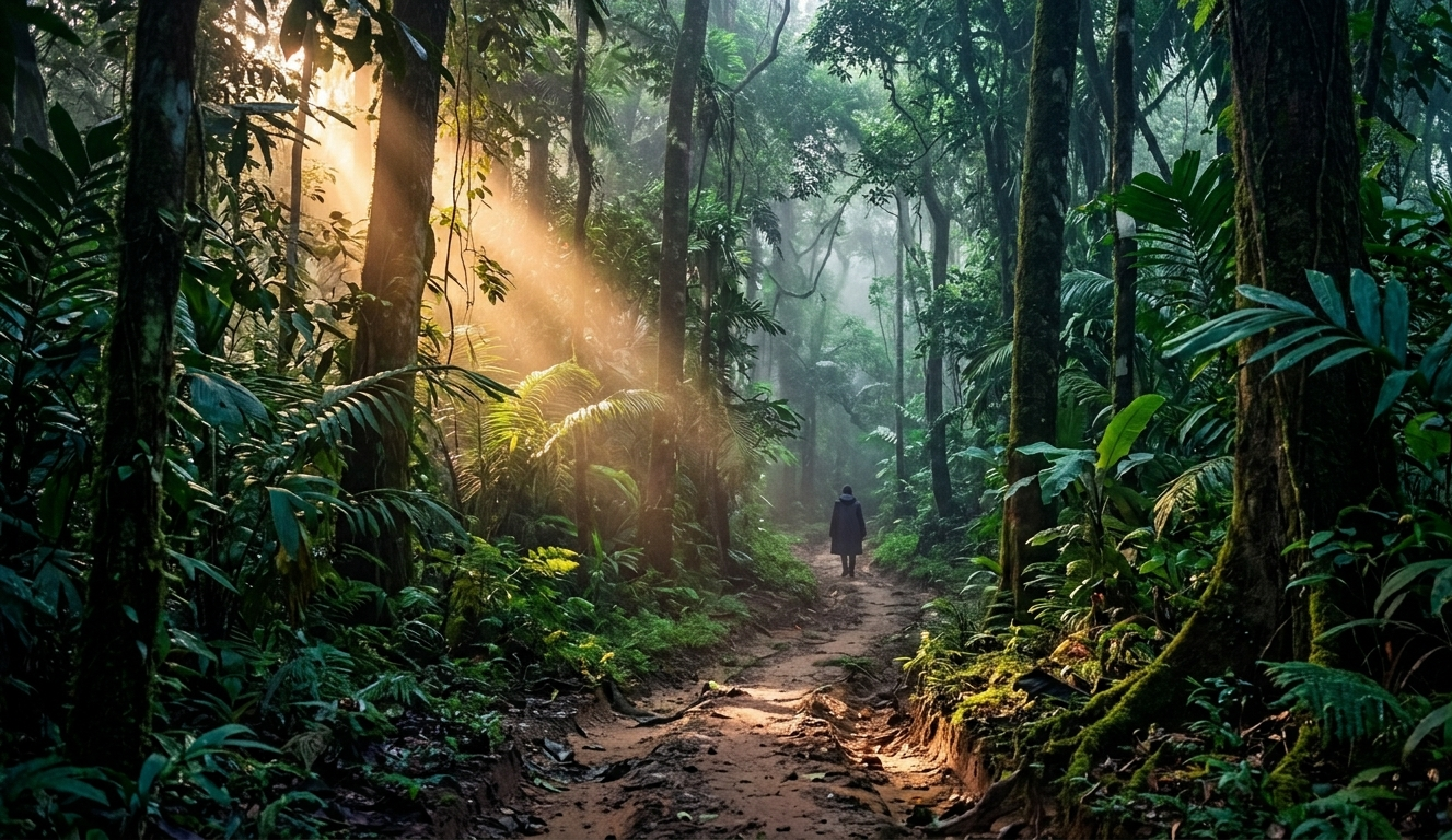 African Green Forest Nature Path Sunlight