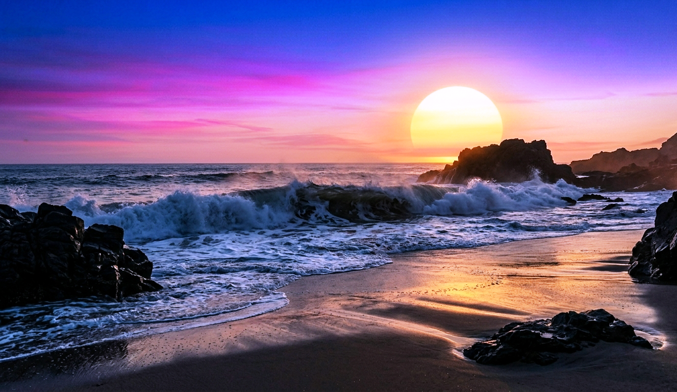 African Ocean Wave Beach Blue Sky