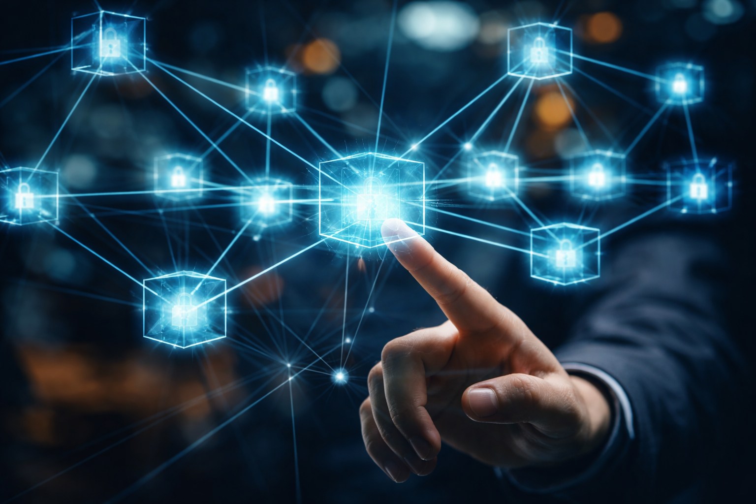 Blockchain Technology Abstract Digital Network 1