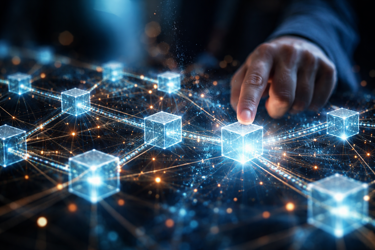 Blockchain Technology Abstract Digital Network
