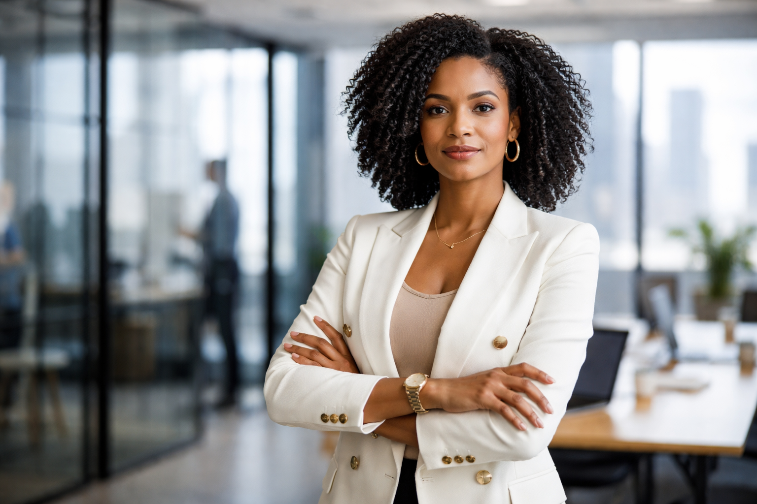 Confident Female Ceo Portrait In Corporate Office