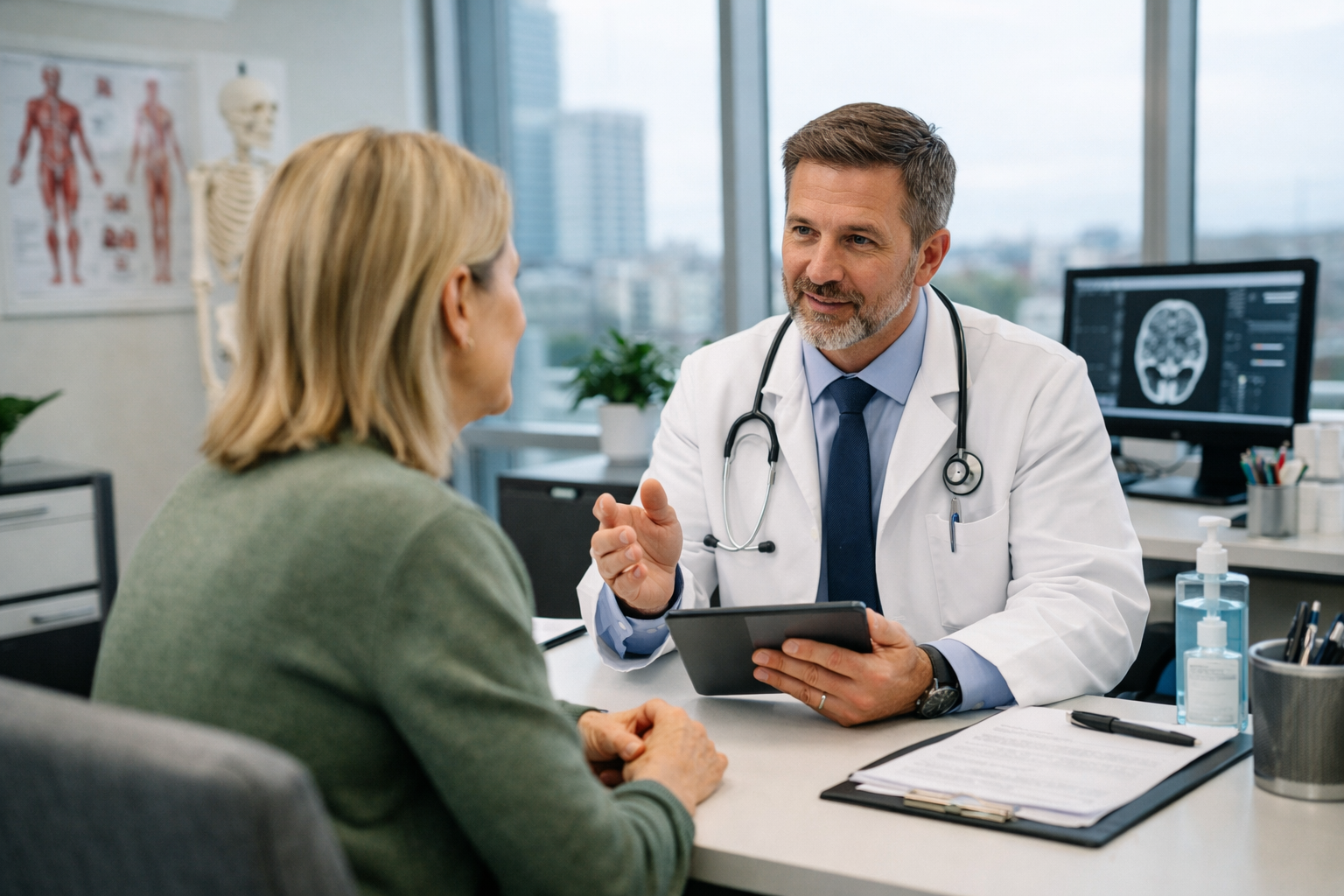 Doctor Consulting Patient In Modern Clinic Office 1