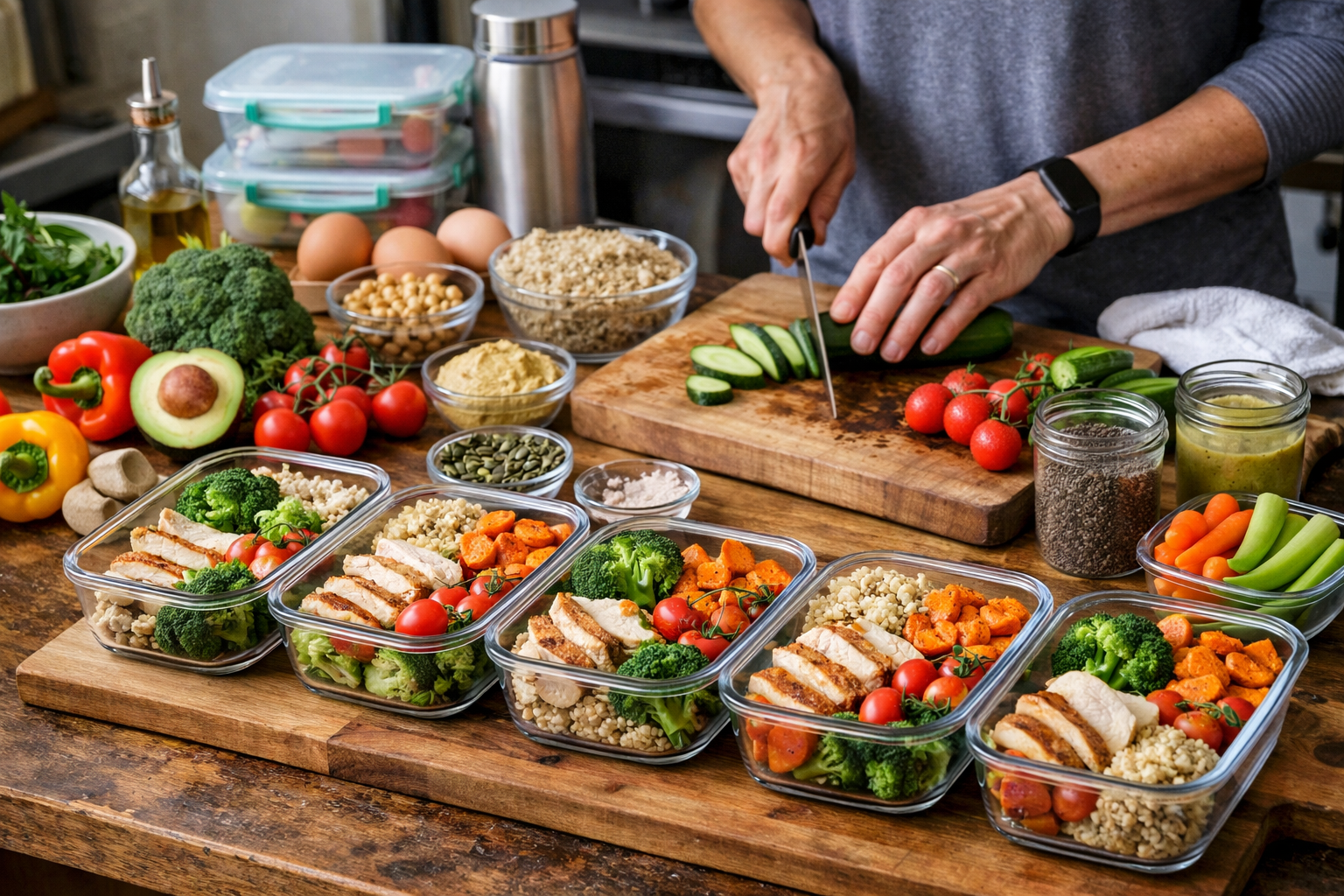 Healthy Lifestyle Meal Prep With Fresh Vegetables 1
