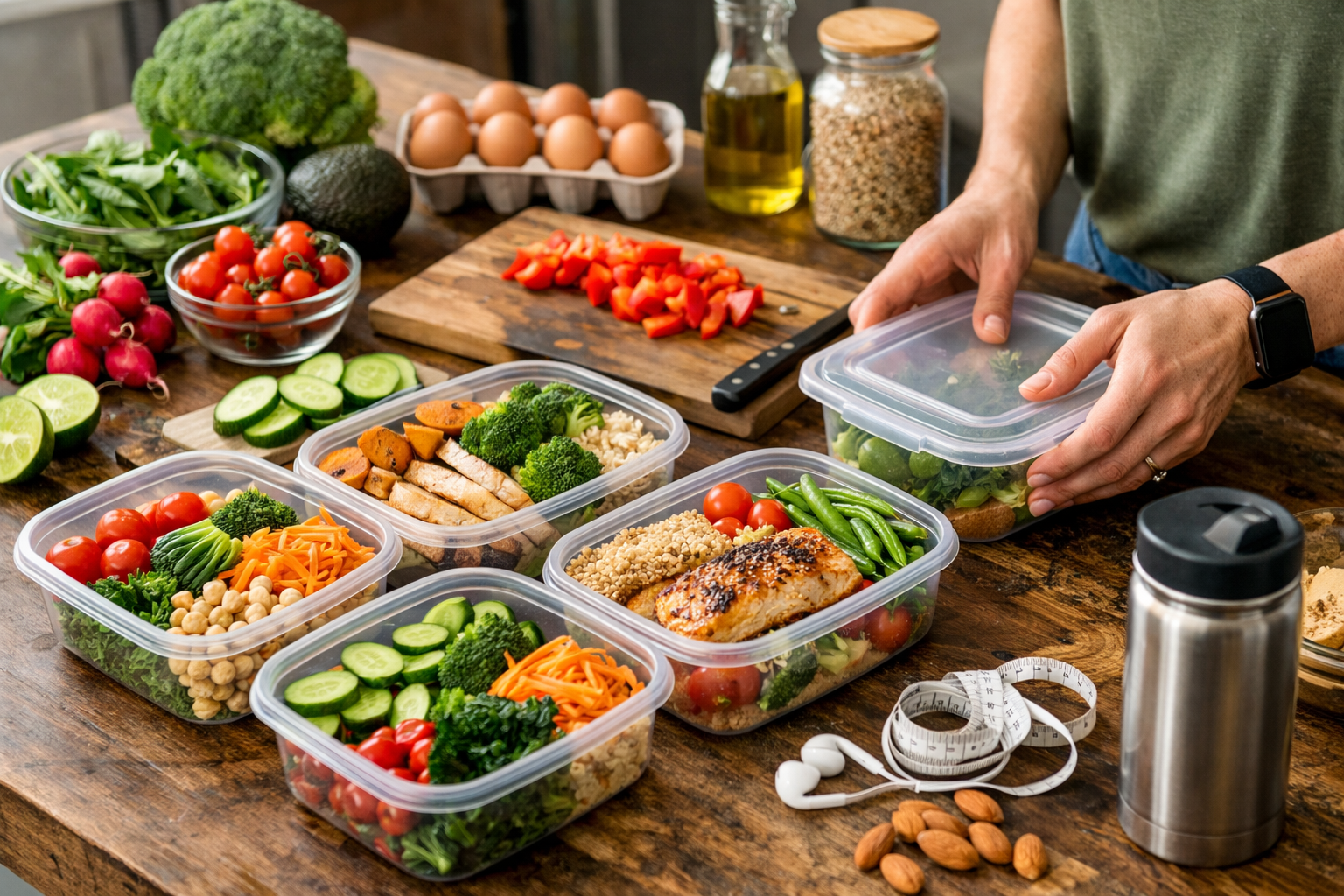 Healthy Lifestyle Meal Prep With Fresh Vegetables